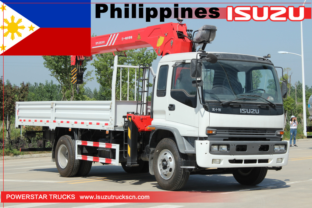 الفلبين ايسوزو FTR شاحنة محمل Palfinger كرين