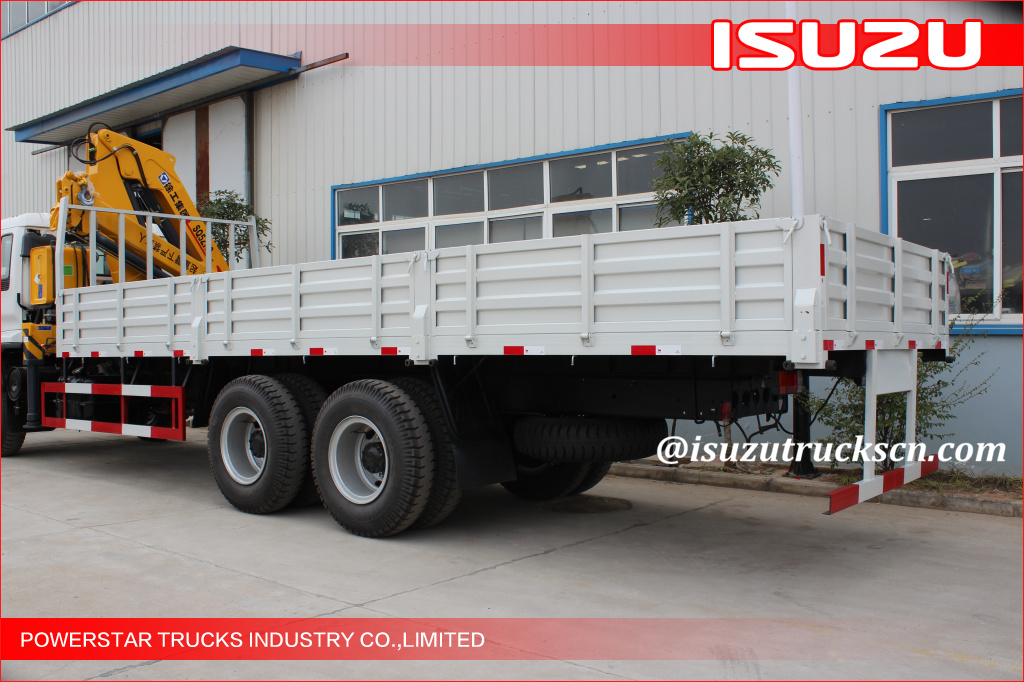 Isuzu chassis Hydraulic 12 ton Cargo Lorry-Mounted Crane With Telescopic Boom