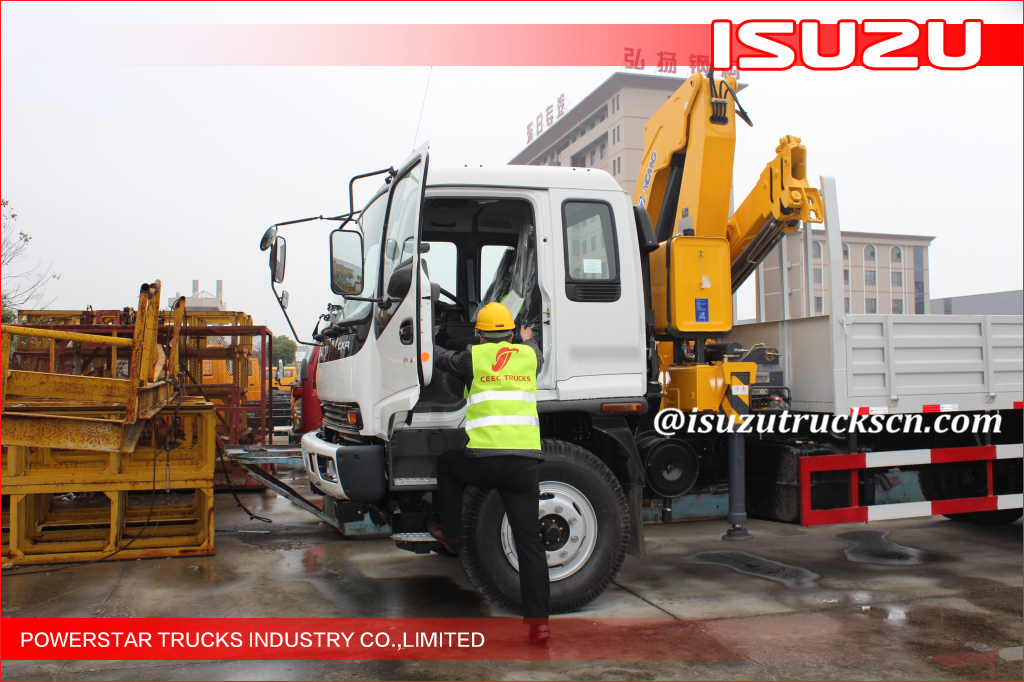 Isuzu 10 ton Knuckle Boom Truck Mounted Crane For Lifting Heavy Things