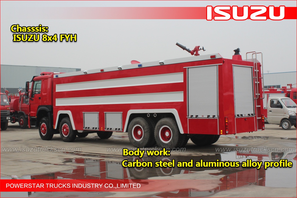 8x4 25,000L ISUZU Water Fire Truck with Darley fire pump and akron monitor