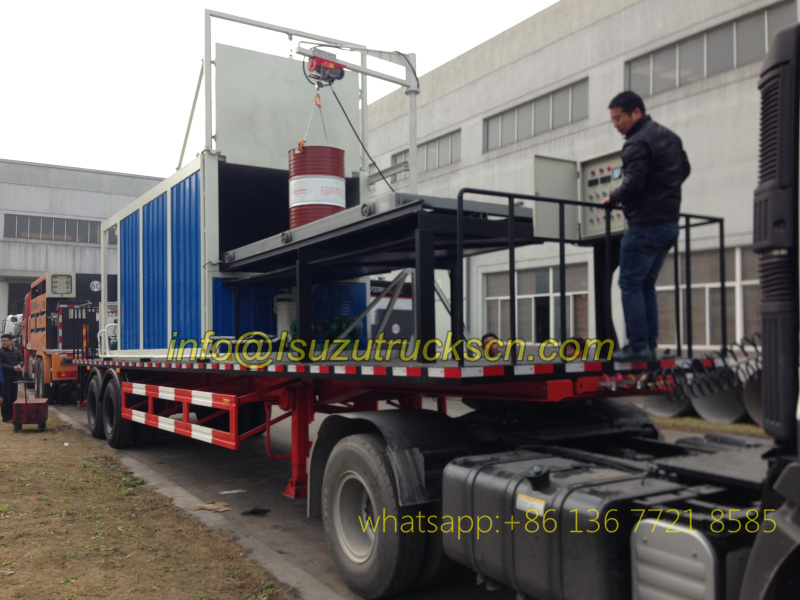Drummed Asphalt Melting container Bitumen Decanter semi trailer