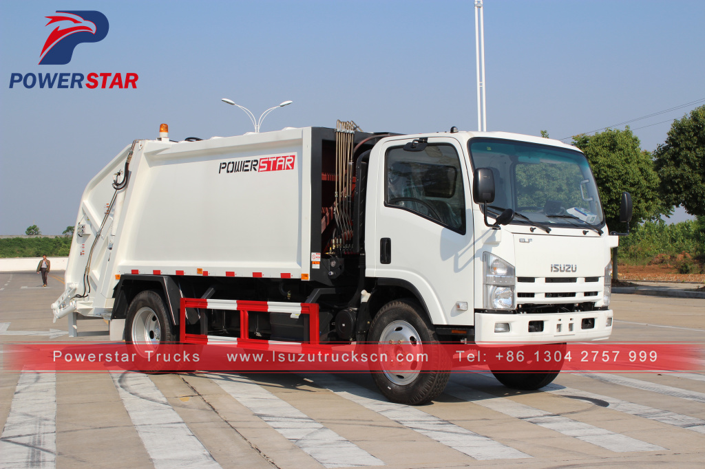 To Moldova Hydraulic pressed garbage truck 8CBM Isuzu Brand