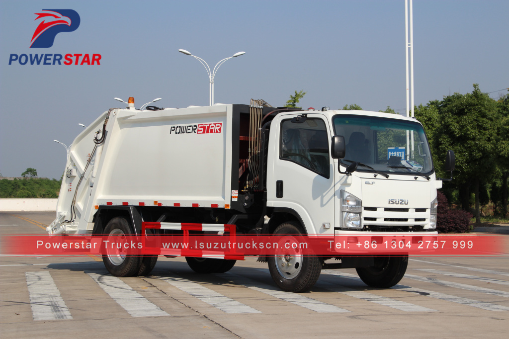 Japan Compressive garbage truck Isuzu Hydraulic garbage compactor truck