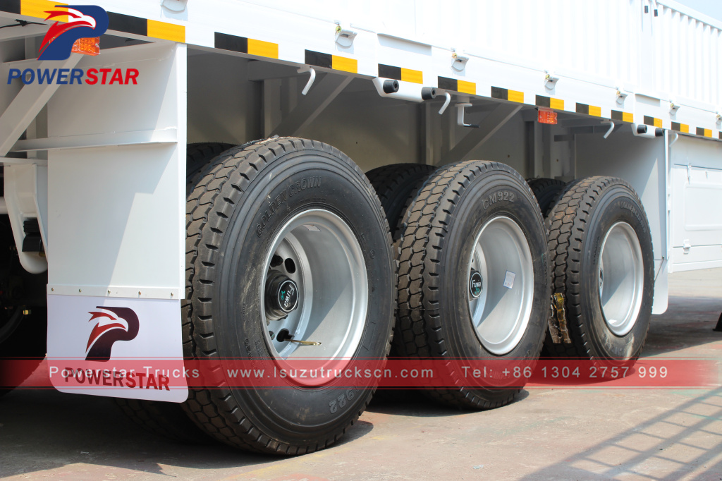 detail pictures for drop side semi trailer bulk cargo transport semi trailer 3 axle 45T payload