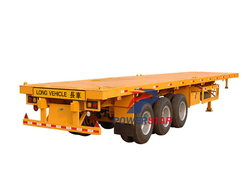 china best price 3 Axle 40ft Powerstar Container Flatbed semi trailer