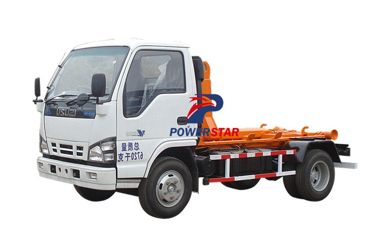 شاحنة لجمع القمامة ذات الخطاف ايسوزو مع قدرة تحميل 5 متر مكعب للبيع