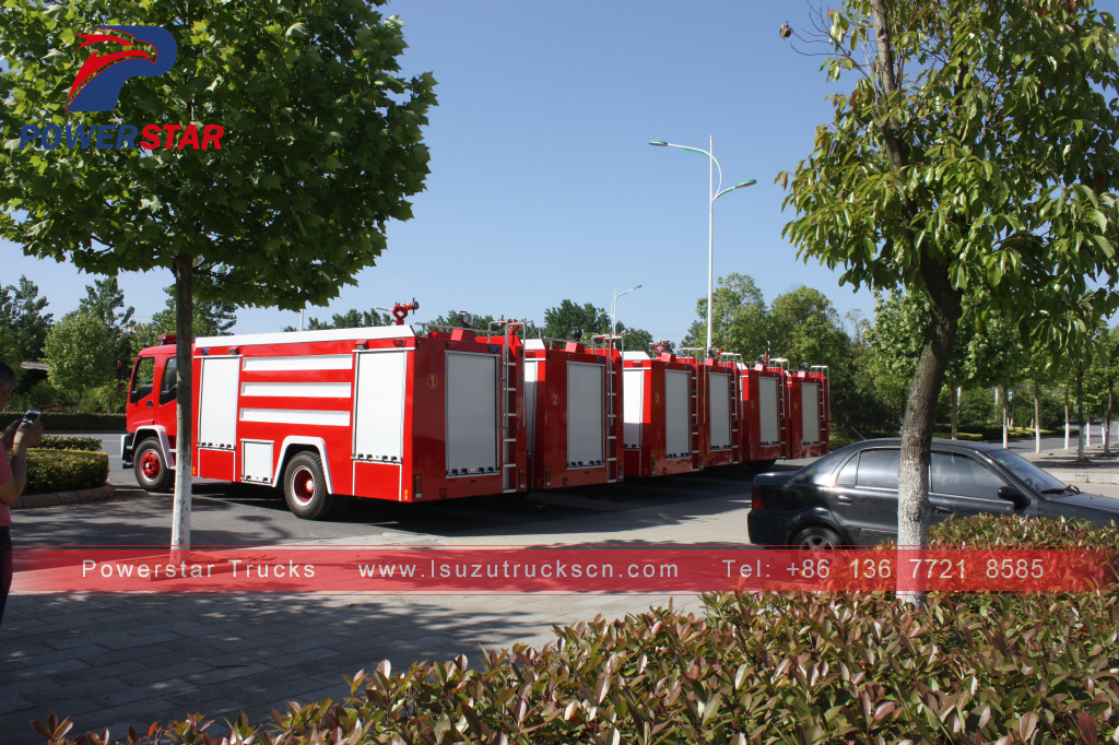 Cambodia FTR FVR Emergency Response Fire Vehicles Isuzu Water foam Fire fighting trucks for sale