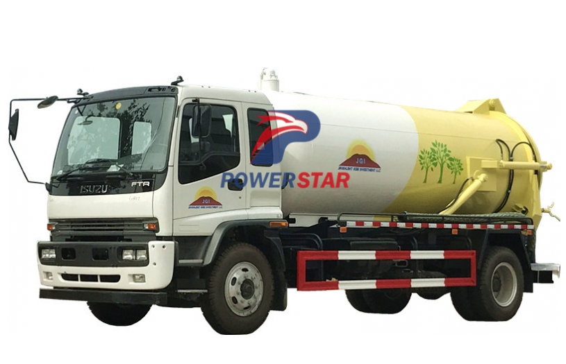 شاحنة شفط فراغ ايسوزو FTR شاحنات مضخة مياه الصرف الصحي