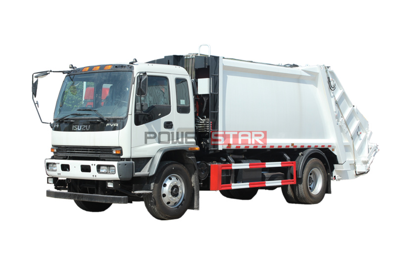 ISUZU FVR برميل ضبط النفايات جمع القمامة شاحنة المطحنة