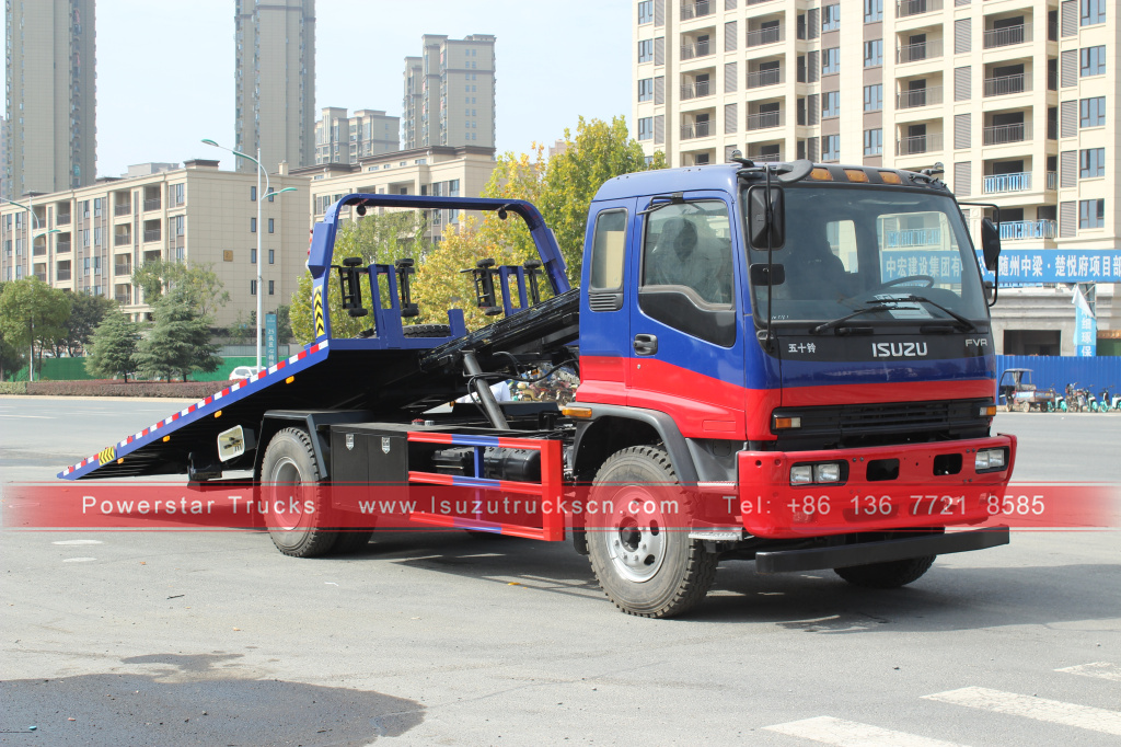 HAITI Powerstar ISUZU شقة هادم 8 طن منصة سحب شاحنة هادم للبيع