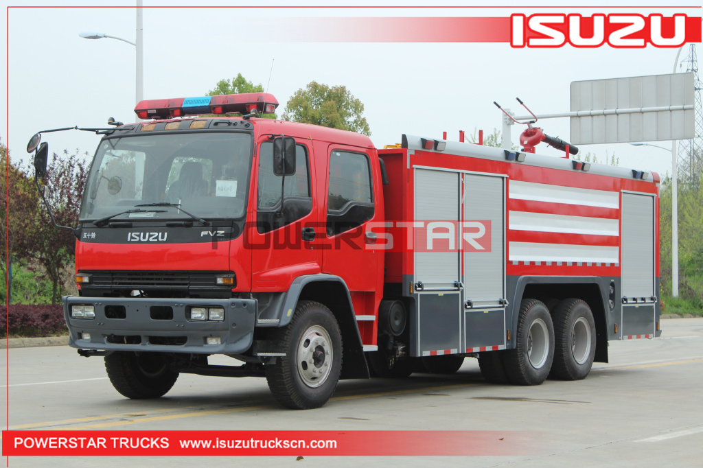 ISUZU FVZ Fire truck الشركة المصنعة لـ 7000L-10000L Fire Engine Water Foam Fire Tender Truck