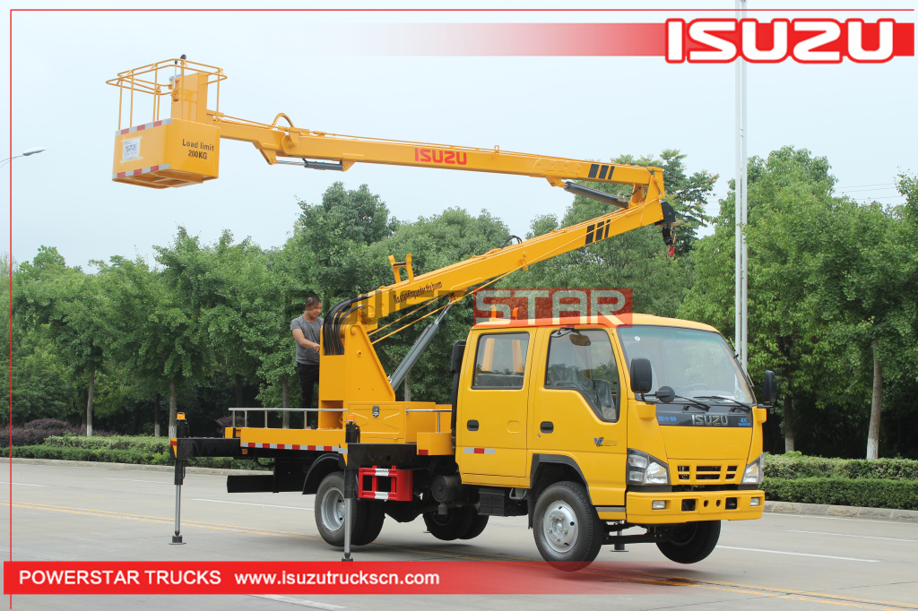 ISUZU Man Lifter Folding Arm Support Leg Truck Mounted Aerial Work Platform Skylift Cherry Picker Truck