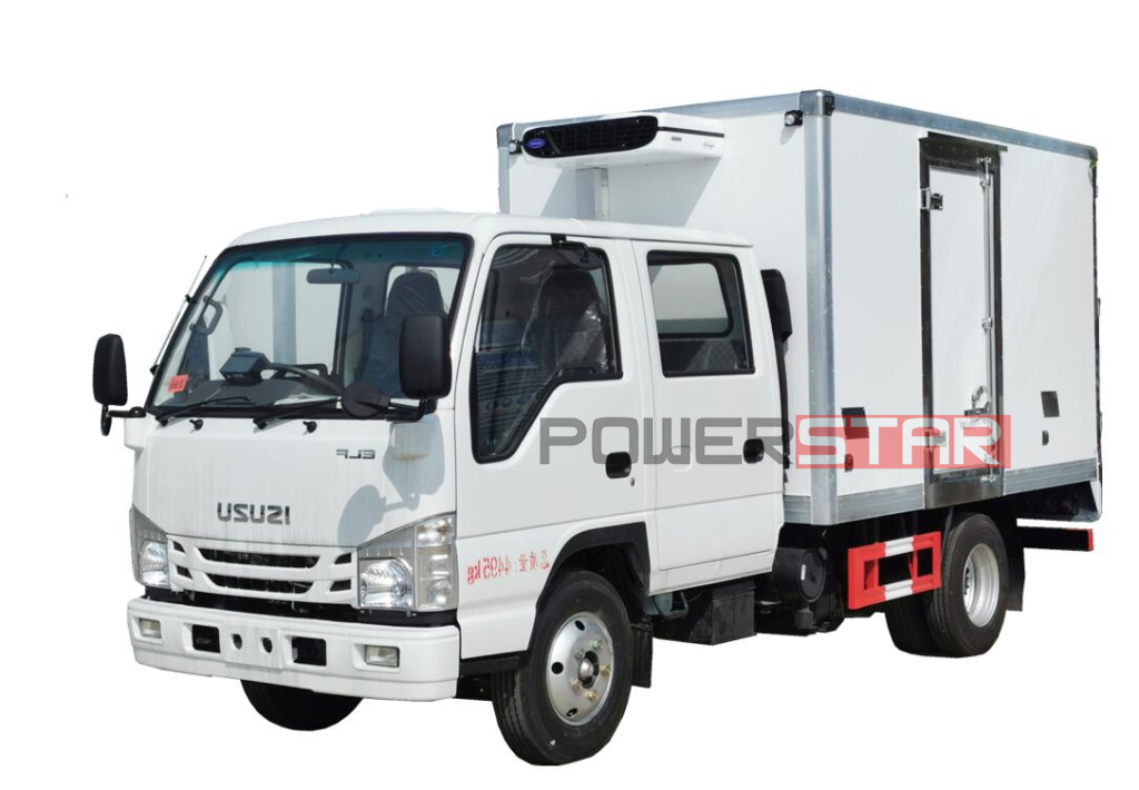 Japan ISUZU ELF/100P double cabin Fresh vegetable Frozen Van Truck Reefer Freezer vehicle