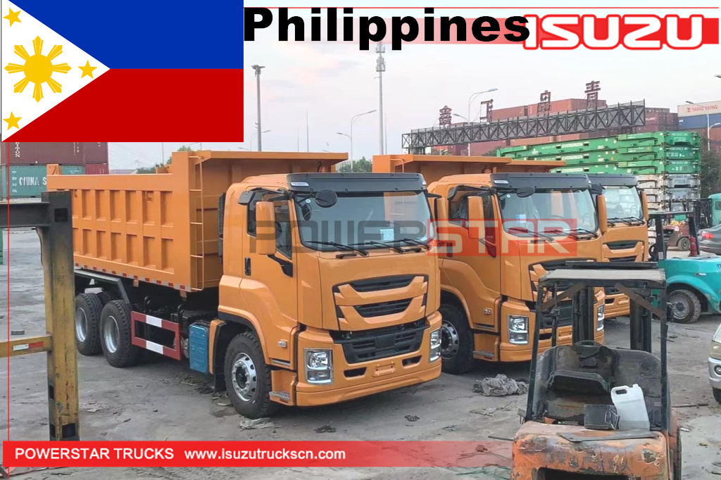 الفلبين ايسوزو جيجا VC61 6 * 4 10 ويلرز الثقيلة تفريغ شاحنة قلابة شاحنة