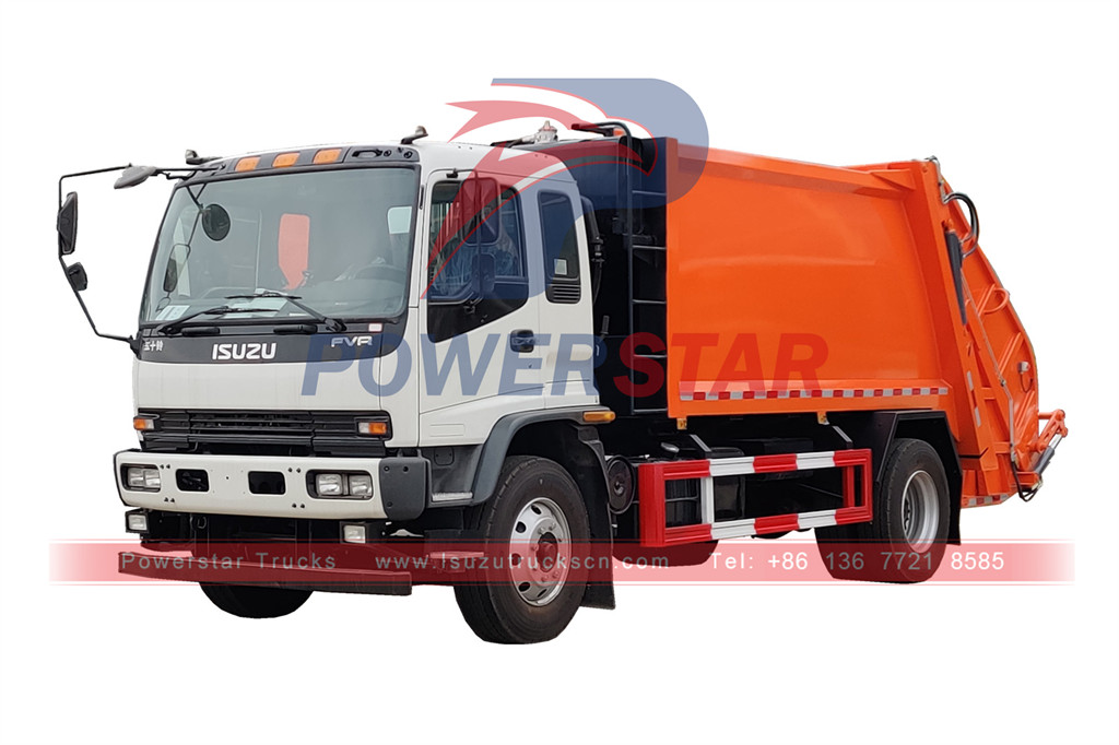 ISUZU FVR 240HP garbage compactor truck for sale0