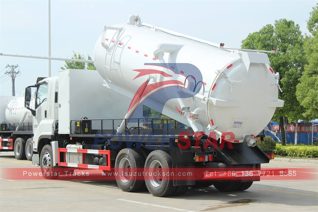 Customized ISUZU GIGA 350HP heavy duty truck mounted vacuum tank