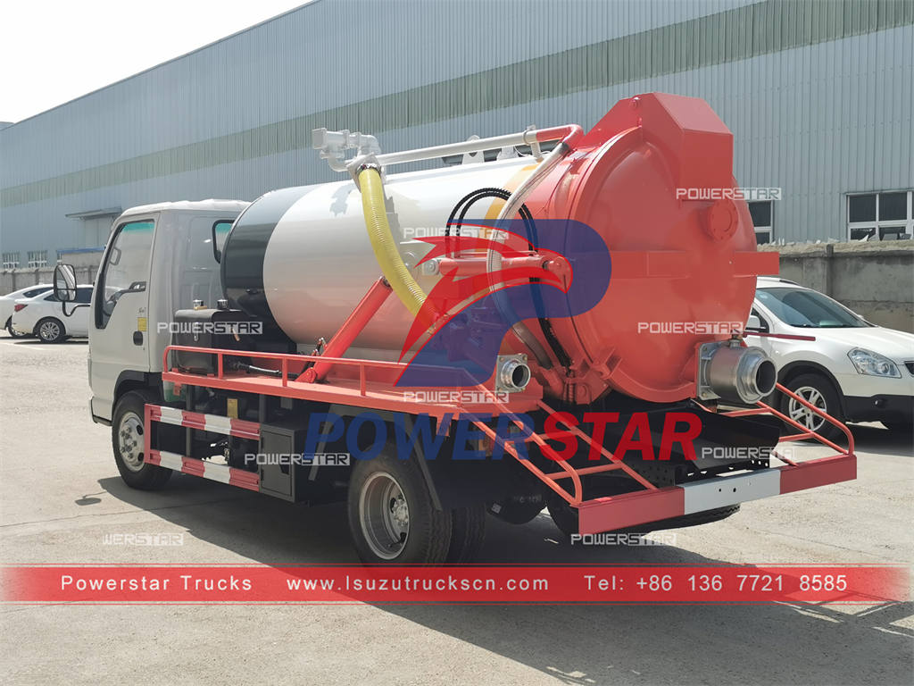 New desinged ISUZU 4×2 sewage suction truck at discount price