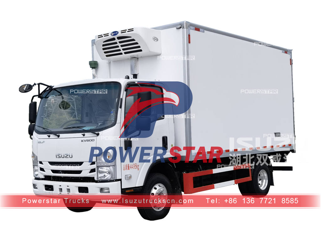 ISUZU KV100 freezer box truck for live fish transportation