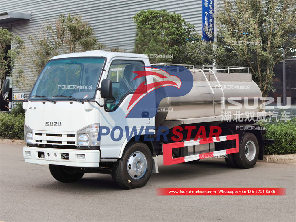 تخصيص شاحنة صهريج حليب الفولاذ المقاوم للصدأ ISUZU 4000 لتر لمنغوليا