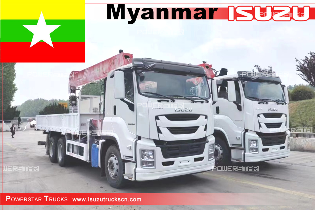 ميانمار اليابان ايسوزو جيجا شاحنات رافعة بوم مع SPS40000 palfinger