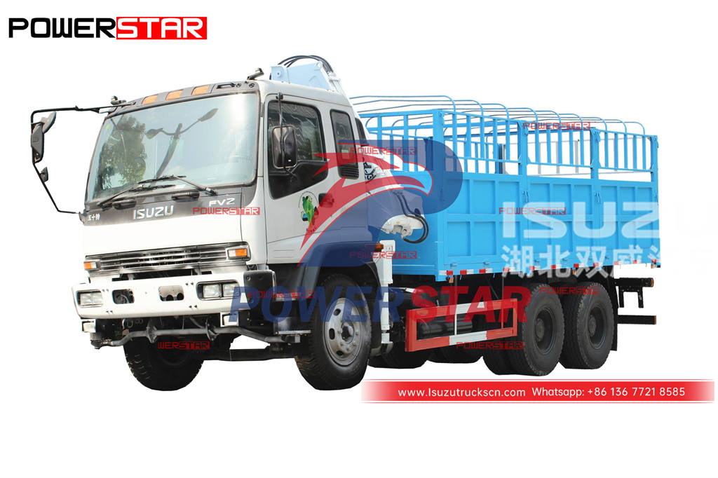 ISUZU FVZ 6×4 cargo truck mounted crane for sale