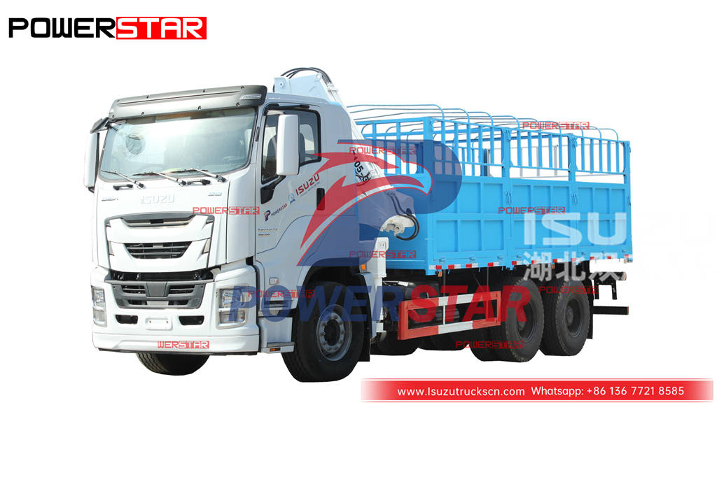 ISUZU GIGA 10 wheeler 380HP cargo truck with crane for sale