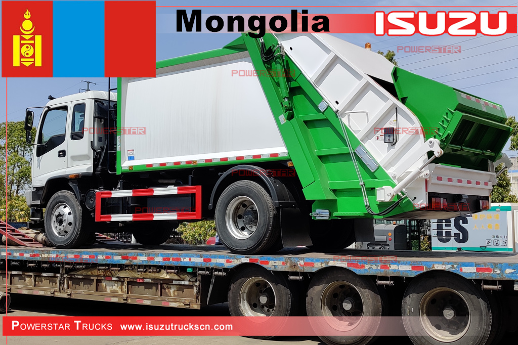 منغوليا ISUZU FTR / FVR ترفض شاحنة الضاغطة وشاحنات رافعة ذراع NPR