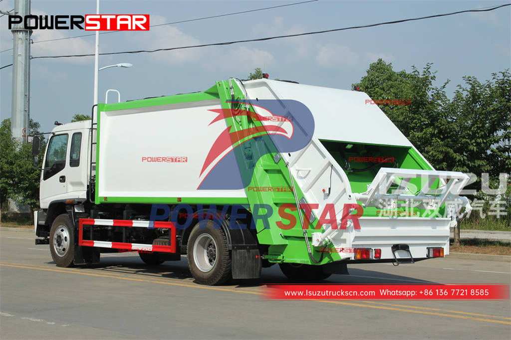العلامة التجارية الجديدة ISUZU FTR / FVR 4 × 4 شاحنة ضاغطة النفايات على الطرق الوعرة بسعر مخفض