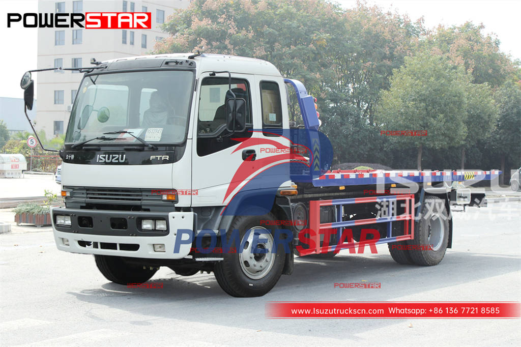 Janpan ISUZU FTR / FVR 4 × 4 على الطرق الوعرة 10 طن شاحنة سحب مسطحة للبيع