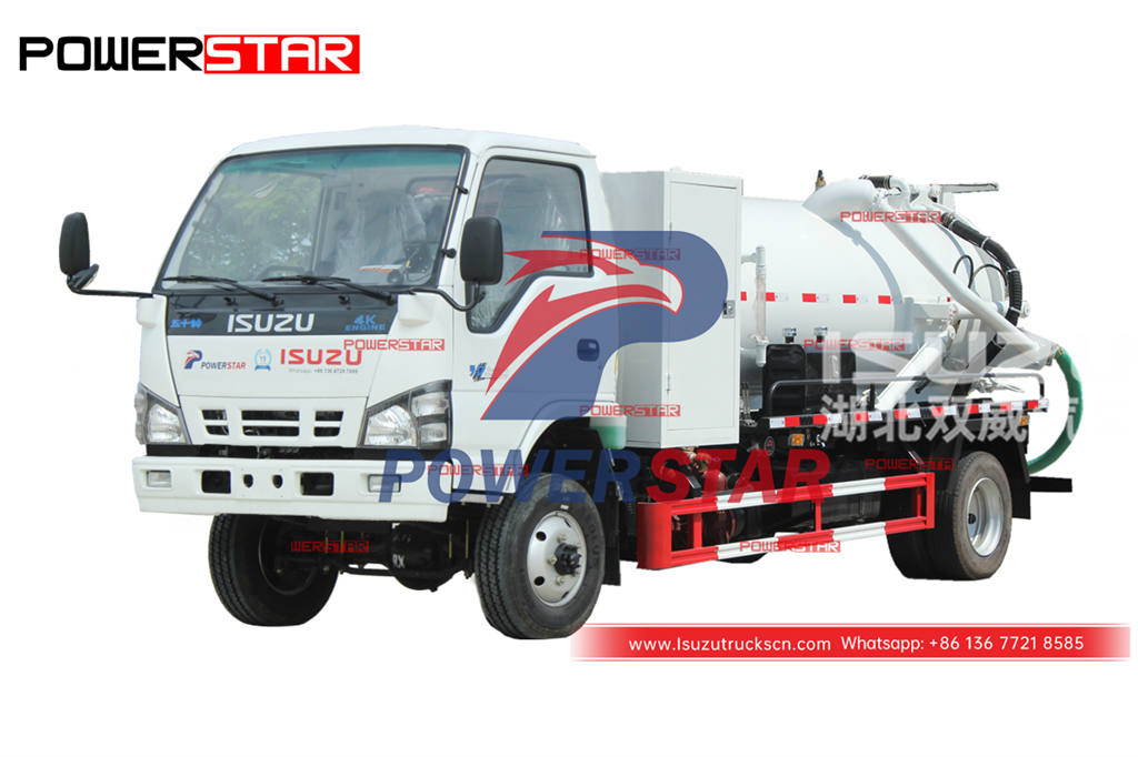 ISUZU 600P 4 × 4 AWD شاحنة صهريج للصرف الصحي أخدود فارغ للبيع