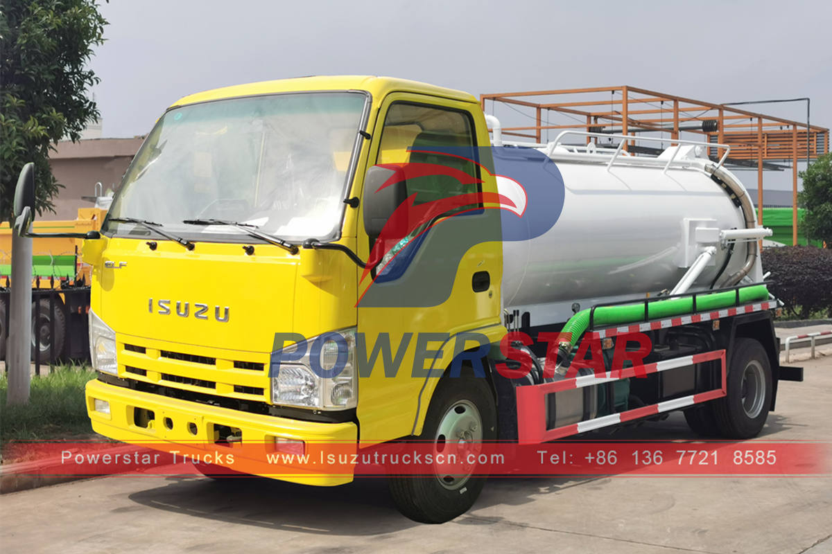 Durablie ISUZU 3000 لتر شاحنة مياه الصرف الصحي فراغ للبيع