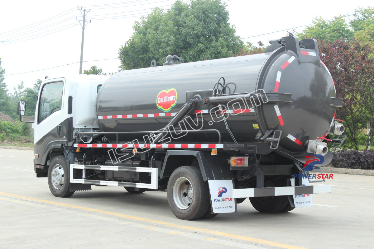 شاحنة صهريج مياه الصرف الصحي فراغ ايسوزو مع مضخة مورو PM80A للفلبين