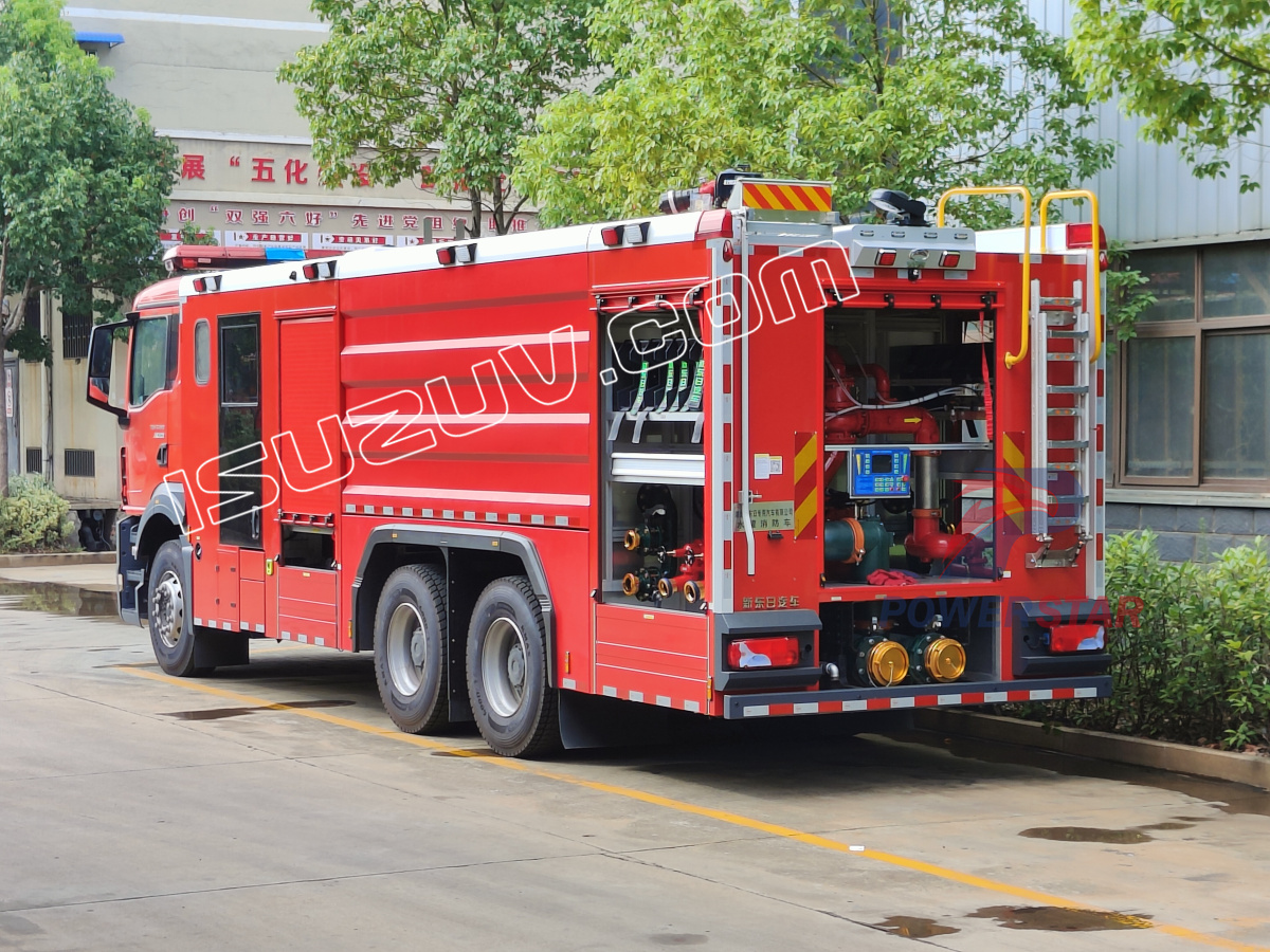 ألمانيا 6x4 رجل TG5 الإنقاذ شاحنة إطفاء 12000L المياه مع مضخة حريق hale CB10/100-RSD Akron PSKD 10/80WB مراقب