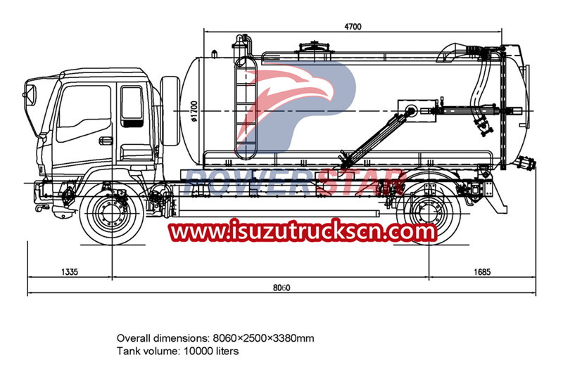 رسم شاحنة خزان فراغ المجاري ISUZU FTR