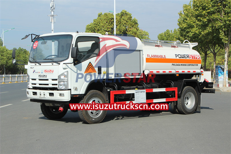 ايسوزو 4 × 4 شاحنة صهريج وقود للطرق الوعرة تصدير الفلبين
