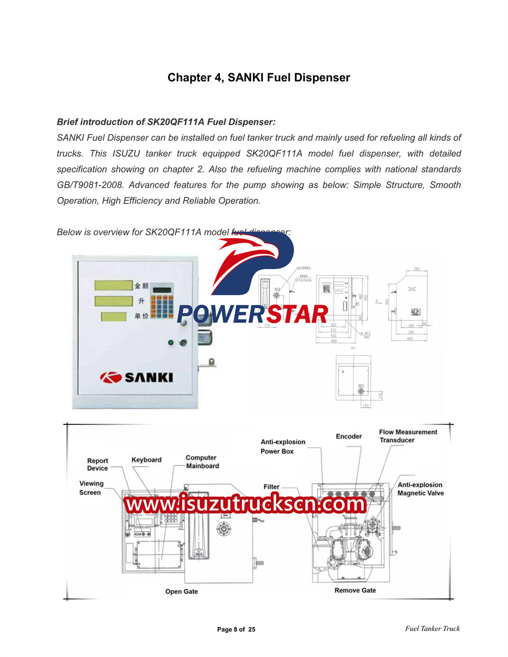 دليل المستخدم لشاحنة صهريج الوقود Isuzu ELF 3CBM