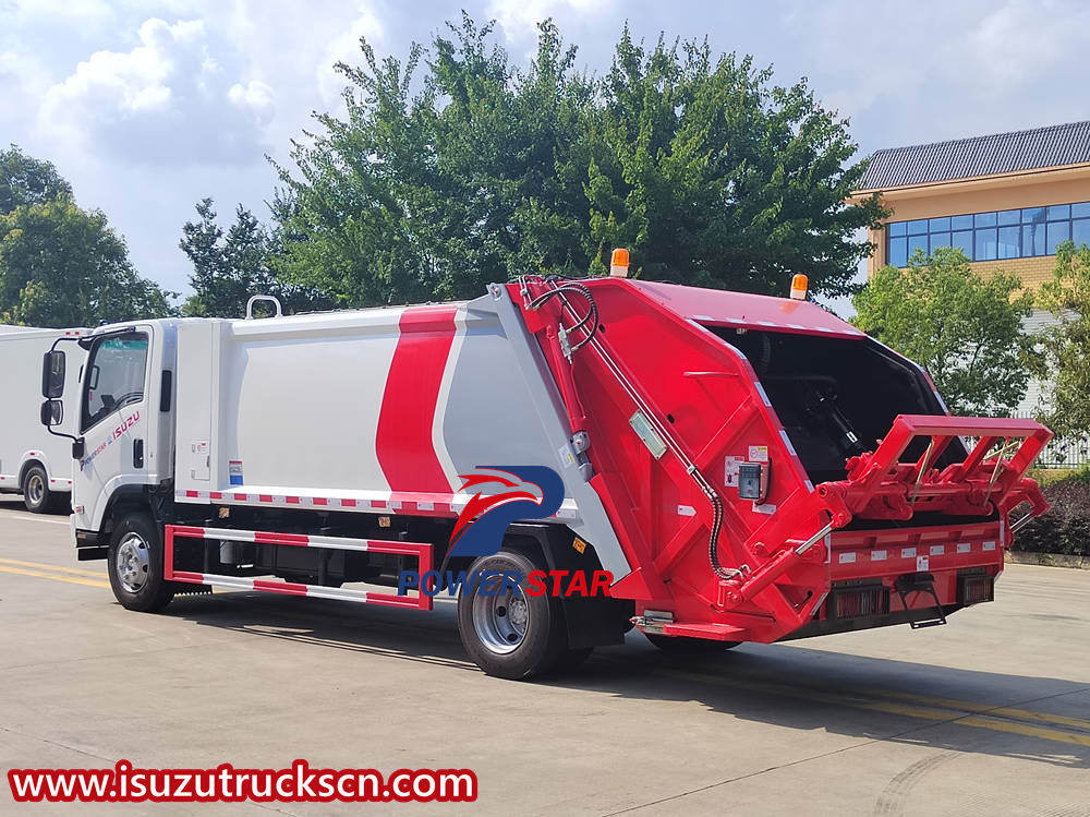 Isuzu trash compactor truck