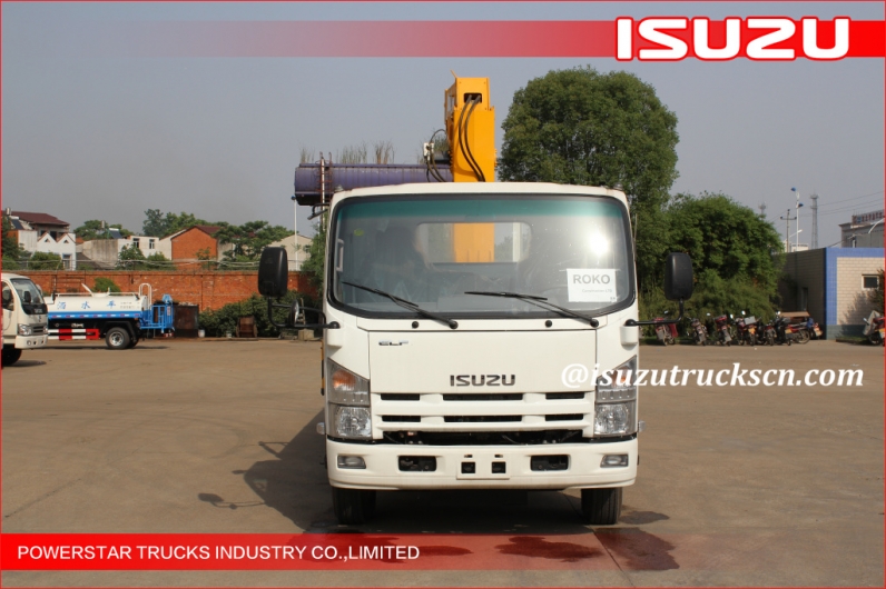 Isuzu 6.3tons hydraulic telescopic boom truck mounted crane