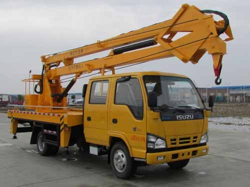 ISUZU articulating boom lift, truck mounted boom lift, truck mounted aerial lift, bucket truck lift