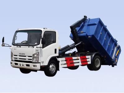 ISUZU hook lift garbage container truck 8cbm garbage truck