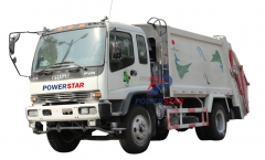 compactor refuse truck Isuzu Hydraulic compressor garbage truck