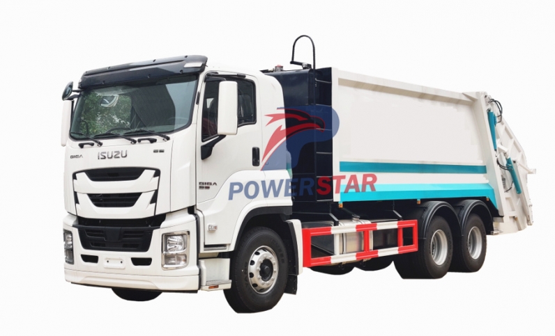 Rear Load Garbage Trucks ISUZU GIGA Hydraulic Garbage Compactor Vehicle