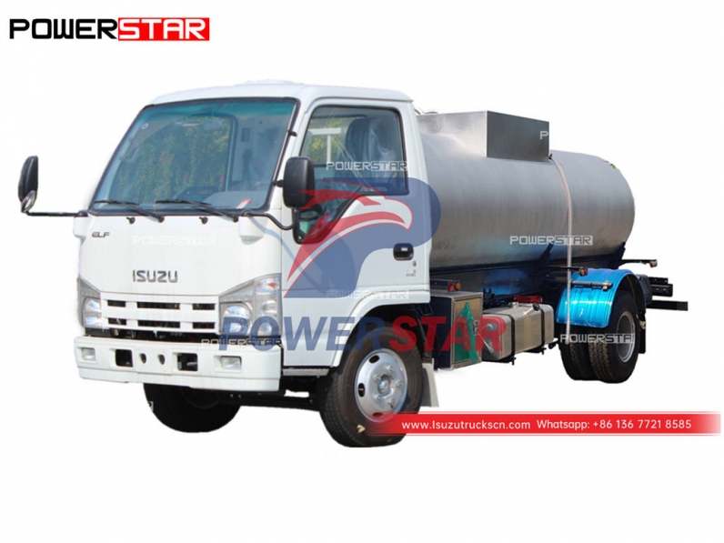 ISUZU ELF 100P 4CBM stainless steel water truck for Djibouti