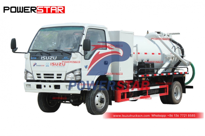 Good price ISUZU 4×4 off-road 3000 liters vacuum tank truck for sale