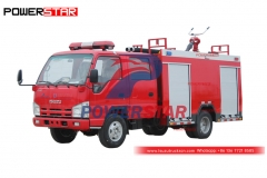 ISUZU 100P 4WD 2000 لتر شاحنة إطفاء للتصدير
