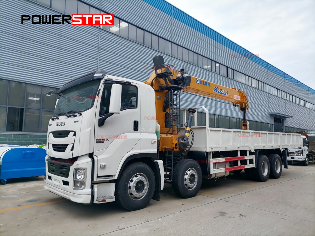 ISUZU Straight Boom Lifting 10-16 Ton Telescopic Boom Lorry Cargo Truck Crane