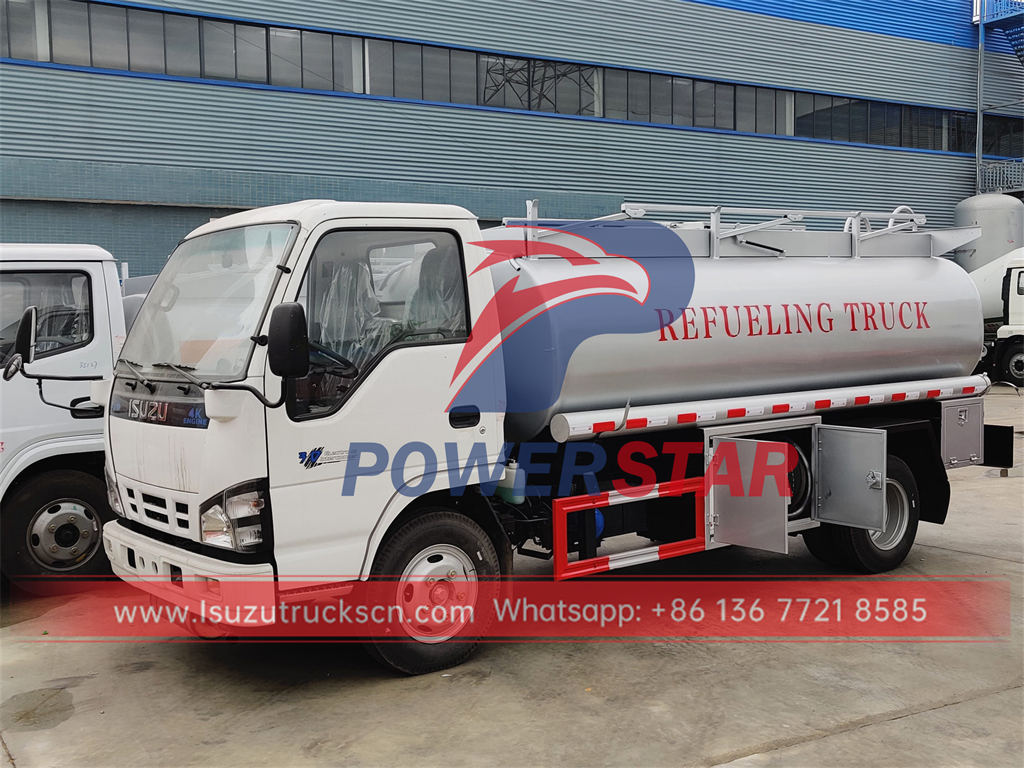 ISUZU 600P 130HP 5CBM mobile fuel tank truck for sale