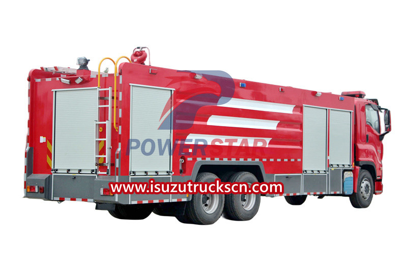 Isuzu giga 6x4 emergency water foam red fire truck price