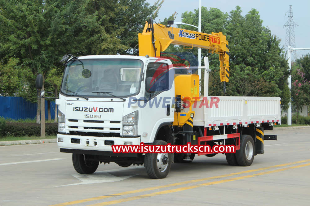 Isuzu off road truck chassis mounted boom crane for UN Ethiopia
