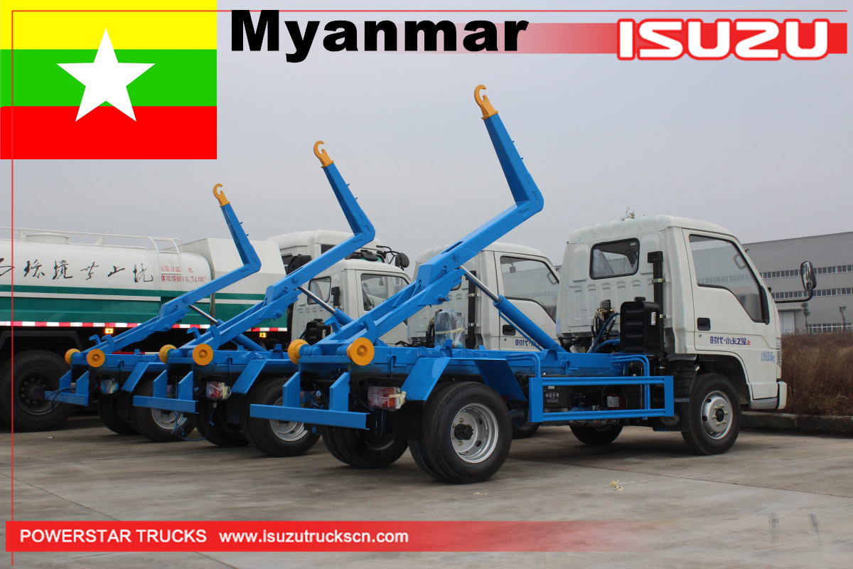 ميانمار - 3 وحدات هوكليفت شاحنة لجمع القمامة فوتون